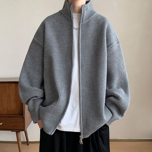 하이넥 니트 집업 OSM-1005801