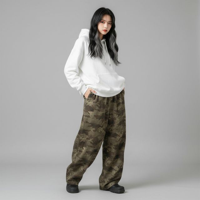 에카모 남녀공용 투윌 커브드와이드 팬츠 SD-260228