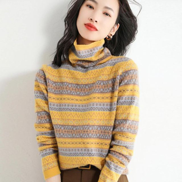 [해외] 가을 겨울 새로운 여성 니트 스웨터 민족 바람 높은