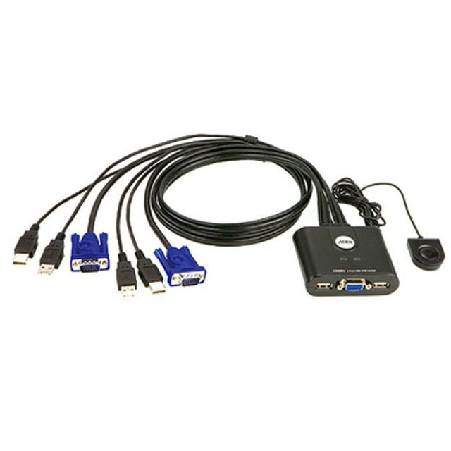 ATEN 2포트 USB 케이블 KVM 스위치 CS22U