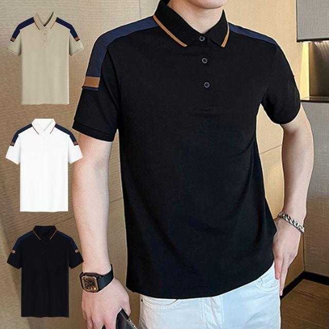 남자 카라티 봄 여름 피케 반팔 티셔츠 유니폼 단체티