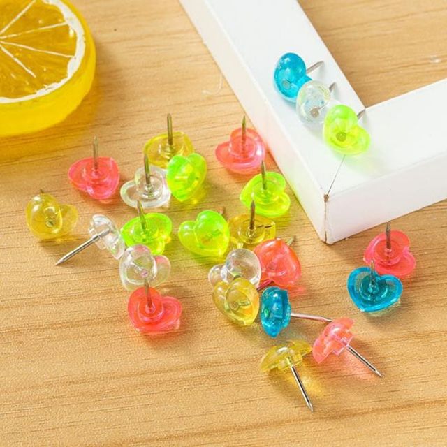 예쁜 푸시 핀 압정 100pcs 지도 표시용 사무용 문서 정리
