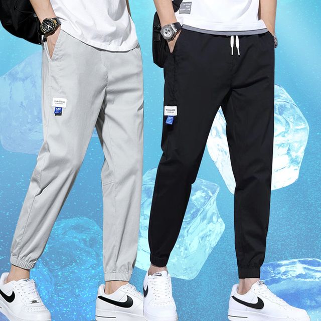 슬림핏 조거 팬츠 9부 밴딩 트랙팬츠 짐웨어 쿨링바지