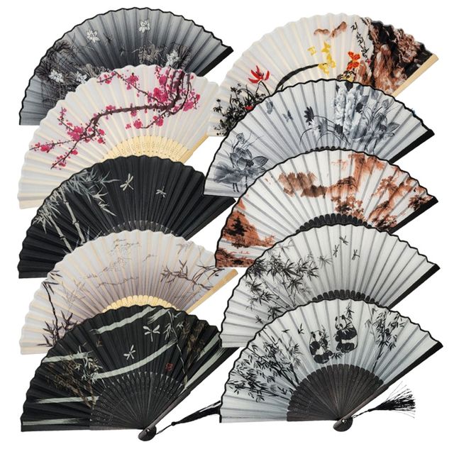 전통 대나무 접이식 태슬 부채 10종 LM-0600