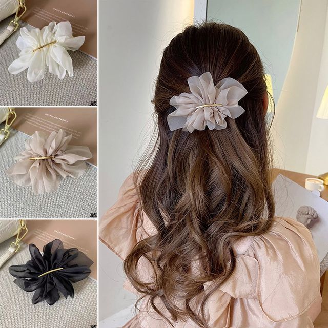 쉬폰 주름 플라워 자동핀 ELH-073