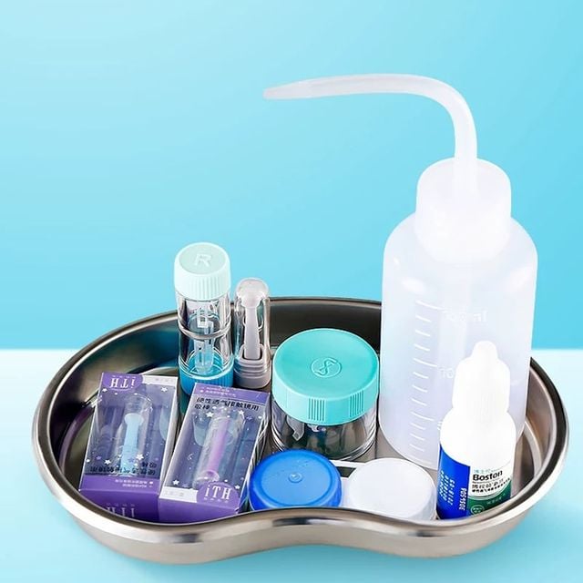 다용도 반달 위생 트레이 스텐쟁반 소품 보관용기