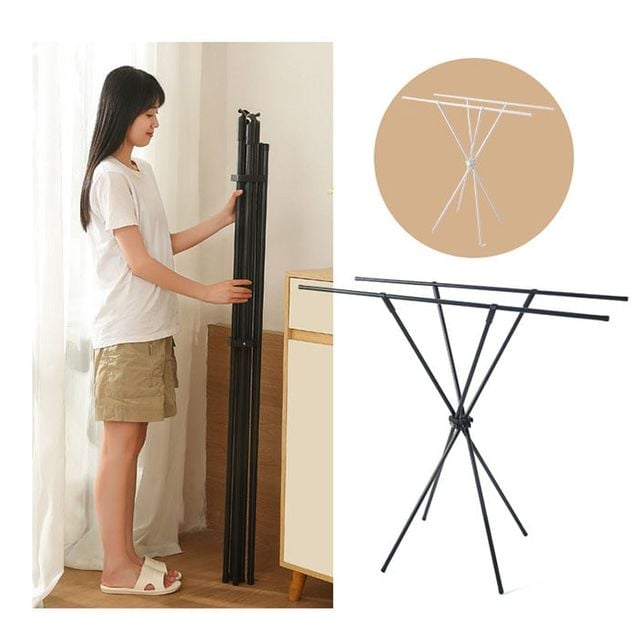 공간활용 간이 빨래건조대 접이식 빨래행거 옷걸이