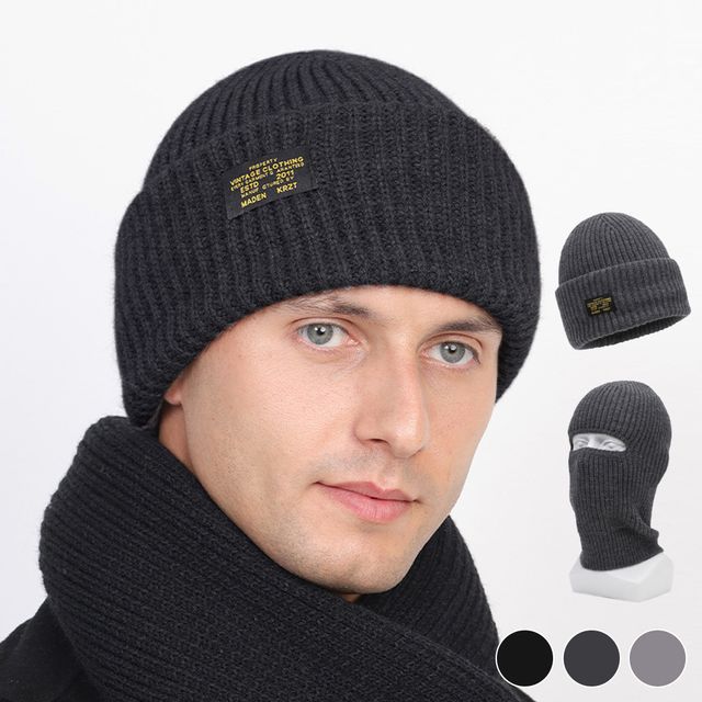 영문 패치 두건 겸용 패션 비니 URD-437