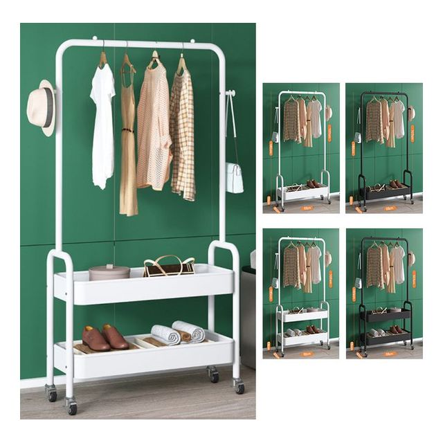 키밍 이동식 선반 행거 1단 2단 수납정리 스탠드