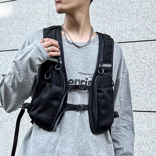 라이딩 체스트백 포켓 가슴 앞가방 힙색 등산 낚시