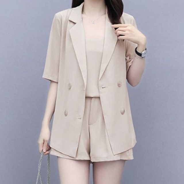 여자 자켓 나시 반바지 세트 캐주얼 마이 팬츠 점퍼