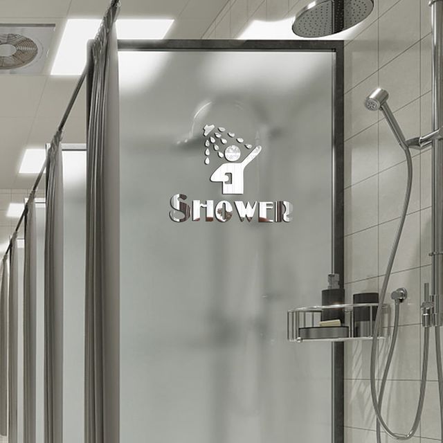 샤워실 표시판 스티커 안내판 표찰 팻말 경고 주의