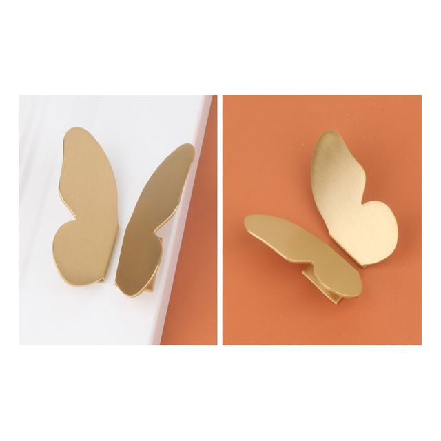 나비 가구손잡이 서랍 옷장 싱크대 골드 황동 2p