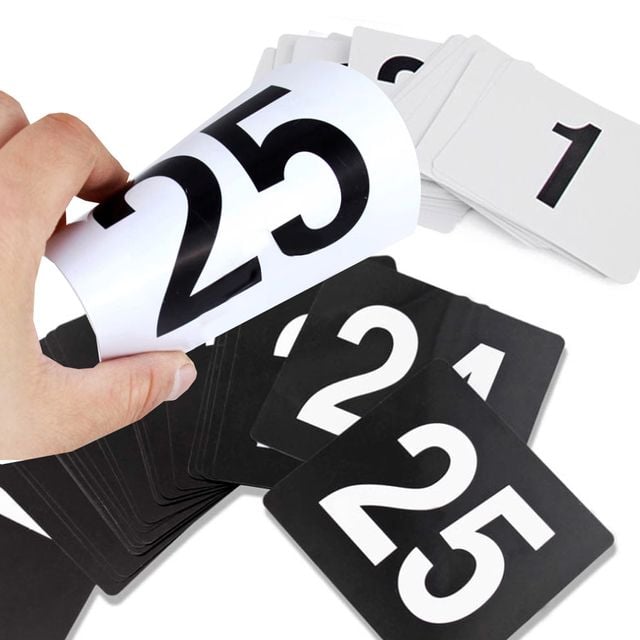 플라스틱 사각 숫자판 1-25번 세트 카드 번호판 넘버