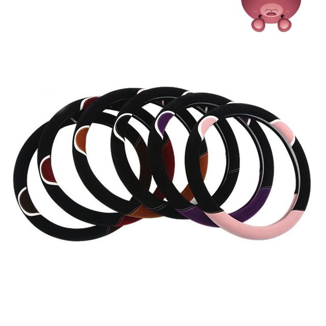 겨울 보온 곰돌이 털 핸들 커버 자동차용