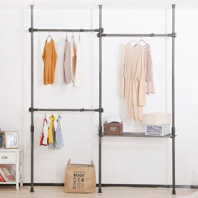 조절 가능한 금속 와이드 옷걸이 선반 행거 조립식