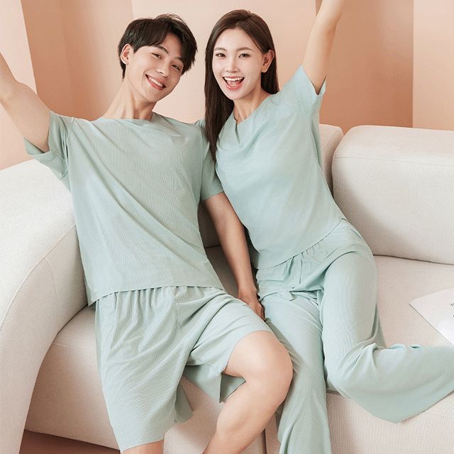펄제인 남녀 커플 여름 홈웨어 상하세트 SD-250534