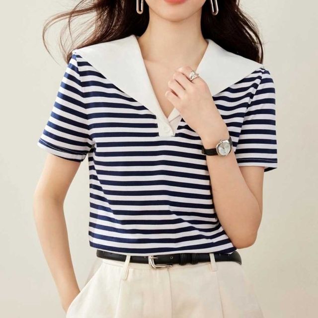 세일러 카라 스트라이프 반팔 TD-1004597