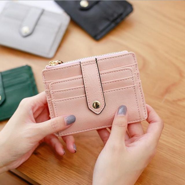 키밍 여성용 심플 카드지갑 신분증 홀더 휴대용 가볍고 실용적