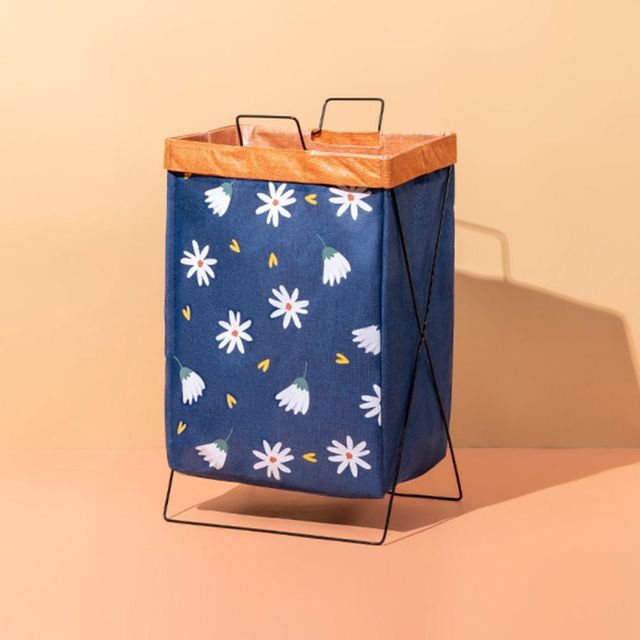 다용도 접이식 벽걸이 이동식 빨래바구니 스탠드