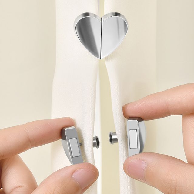 장만A806 하트모양 커튼 자석 고정대 2세트 고정핀 마그네틱
