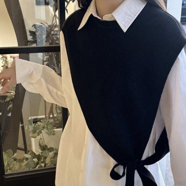 여성 언발 니트 숄 베스트 OSM-1006010