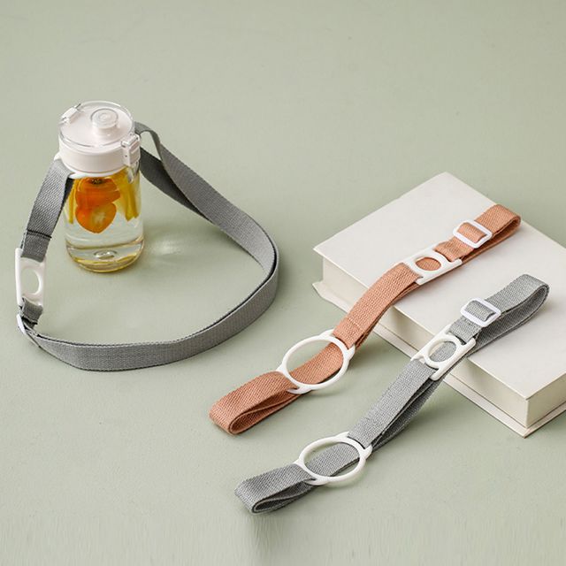 장만 등산용 여행용 물병 음료수병 걸이 스트랩 실리콘 거치줄 핑크 그레이 선택