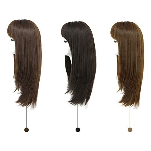 긴머리 레이어드 가발 통가발 자연스러운 염색가발 롱가발