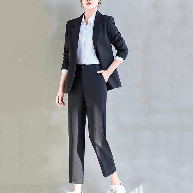 여자 면접 정장 자켓 코트 루즈핏 캐주얼 기본 직업복