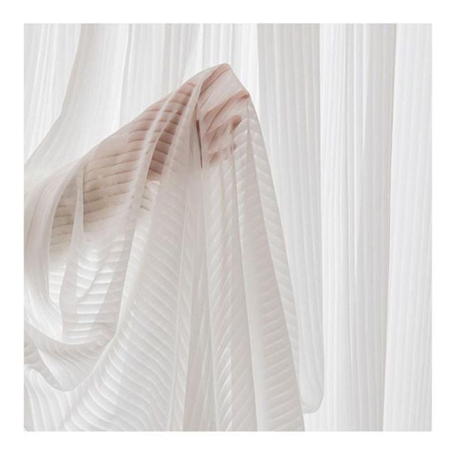 쉬폰 화이트 거실커튼 나비주름 핀형 카페 호텔 인테리어