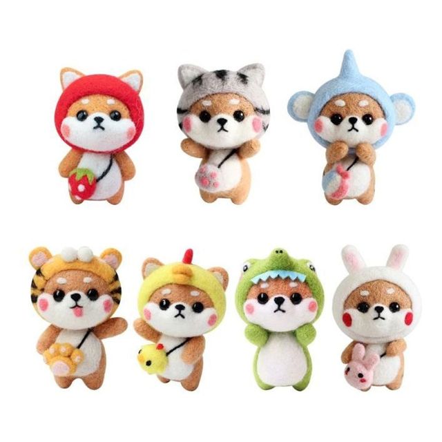 사바견 양모펠트 DIY 흔들인형 가방걸이 10종 세트