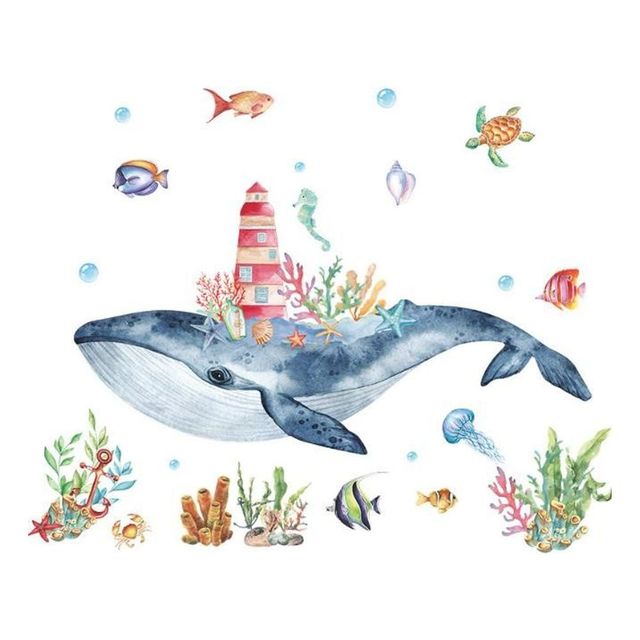 고래 디자인 벽지 스티커 인테리어 시트 아이방 꾸미기