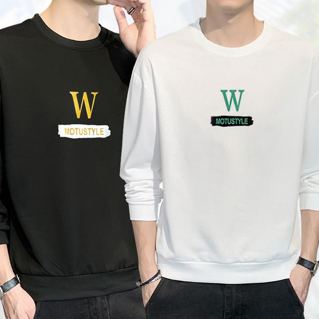 프링팅 긴팔 라운드 맨투맨 간절기 스웨트 티셔츠