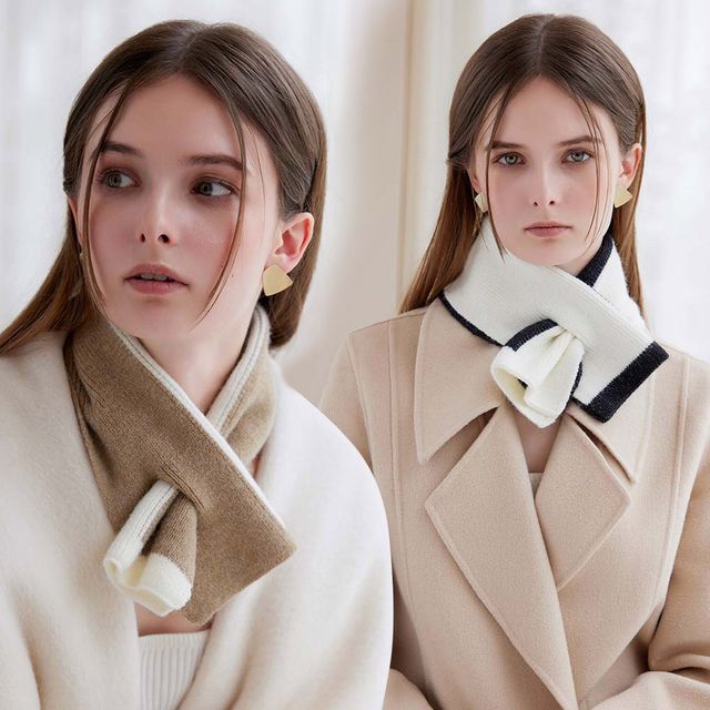 남자 여자 시크 양면 투톤 짧은 머플러 URK-1004047