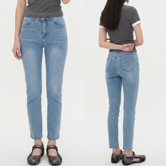 허리밴딩 스판 슬림 일자 데님팬츠 JEB-1006757