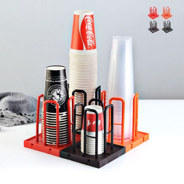 키밍 종이컵 디스펜서 수거함 카페 정리대