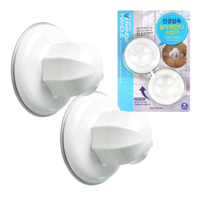 강력흡착판 팔각 유리손잡이 베란다 유리손잡이