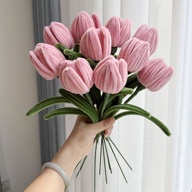 시들지 않는 모루 꽃 튤립 한송이 4color LM-1005112