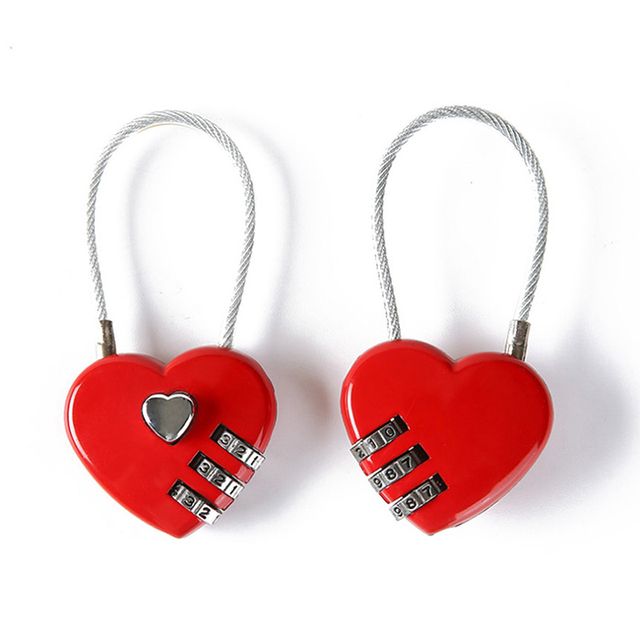 하트 와이어 자물쇠 번호 열쇠 와이어락 도난방지