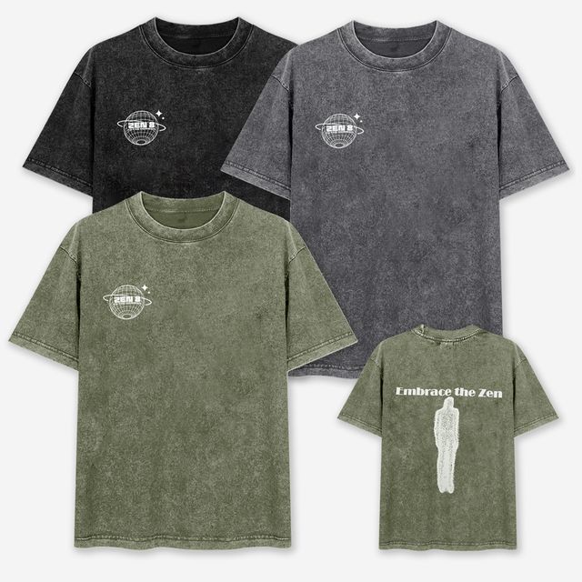 남녀공용 우주행성 피그먼트 프린팅 반팔티 SD-250801