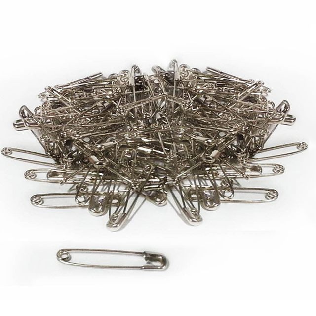 보통 옷핀 44mm 대형 100g 벌크 실버색 - 안전핀 실핀 옷삔 부자재 고리핀