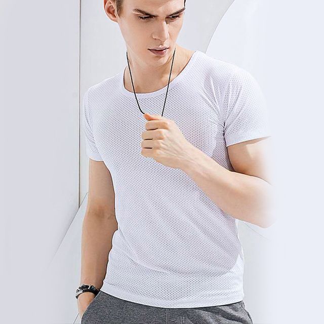 실크 메쉬 반팔 아이스티셔츠 ELC-2002