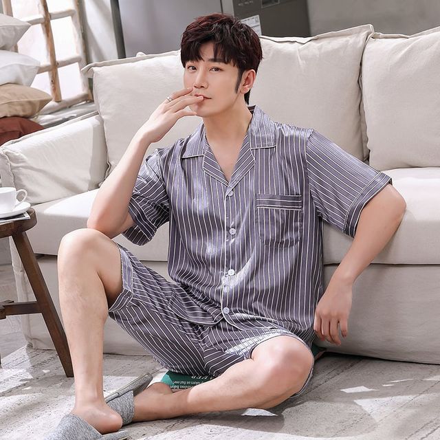 커플 여름 잠옷 상하의세트 반팔 홈웨어 파자마 남여