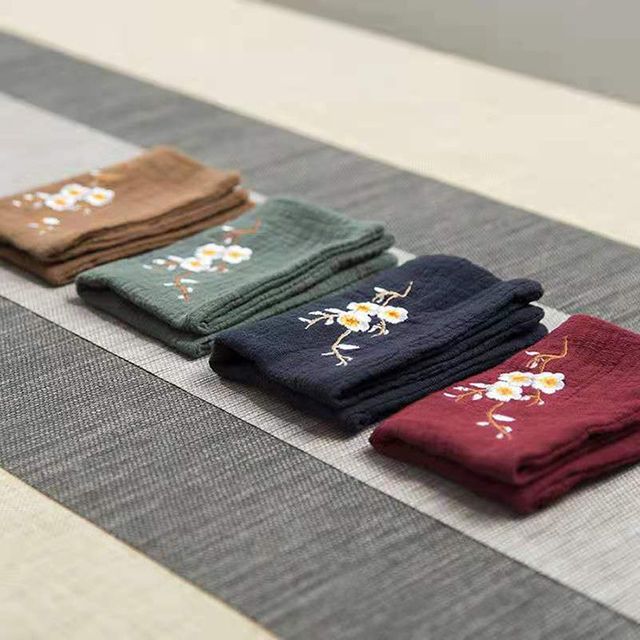 다도 티타올 다포 다건 흡수 티슈 빈티지 자수 매트