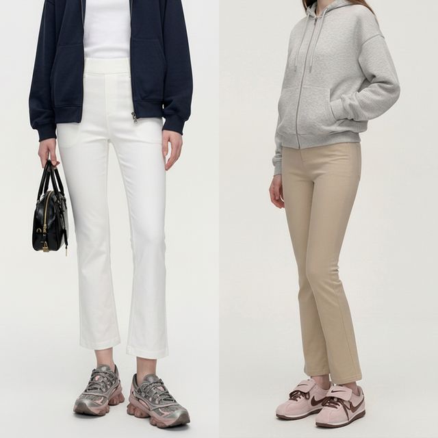 여성 쫀쫀 스판 베이직 밴딩 세미 부츠컷 팬츠 JEB-1007096