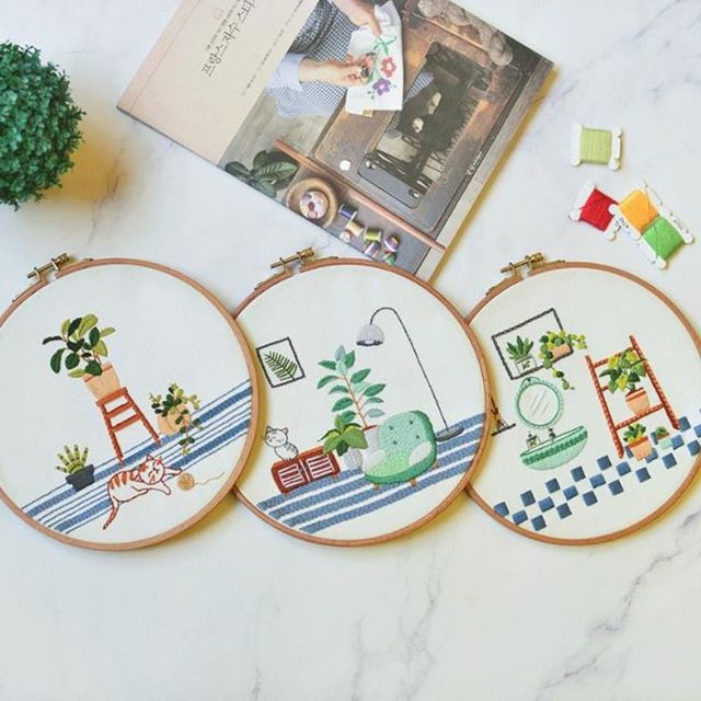 프랑스자수 DIY 자수키트 수작업 드로잉 패키지