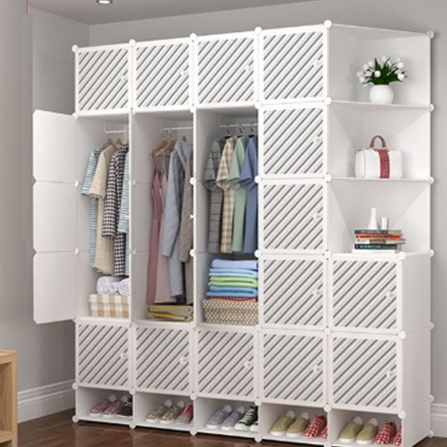 조립식 큐브 옷장 수납 행거 사이드 선반