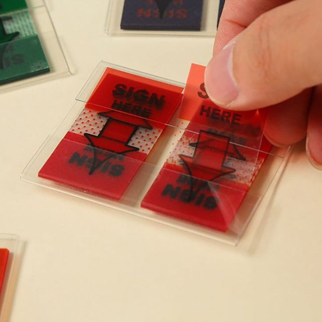 형광 스티커 북갈피 5종 세트 컬러 사무용품 북스토퍼