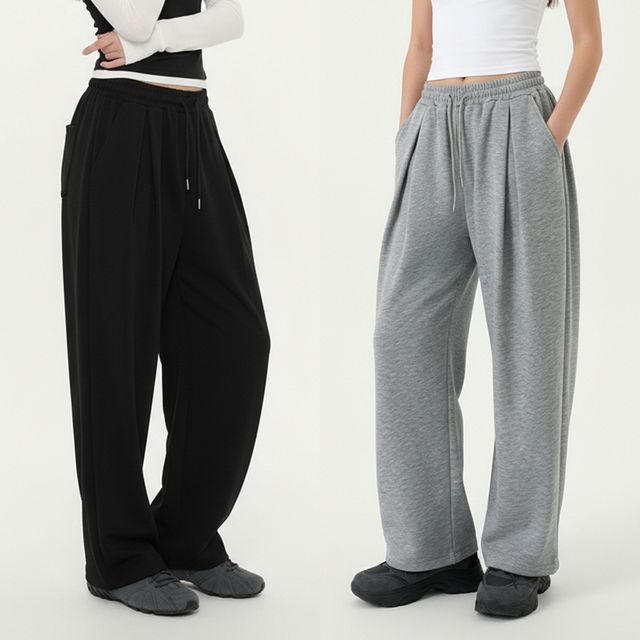 2단기장 사이드폴딩 핀턱밴딩 세미와이드 팬츠 JEB-1006607