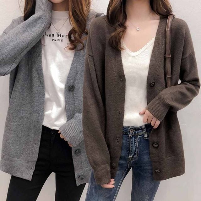 여성 V라인 베이직 가디건 URK-060